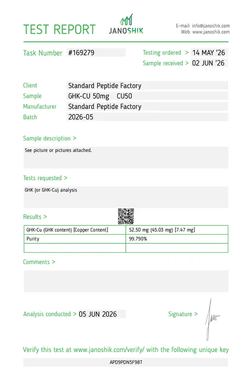 GHK-Cu 50mg (CU50) COA 2026-06-05